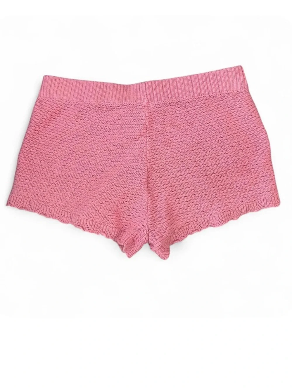 Kids Pink Daisy Knit Crochet Shorts Summer Lounge Shorts Large